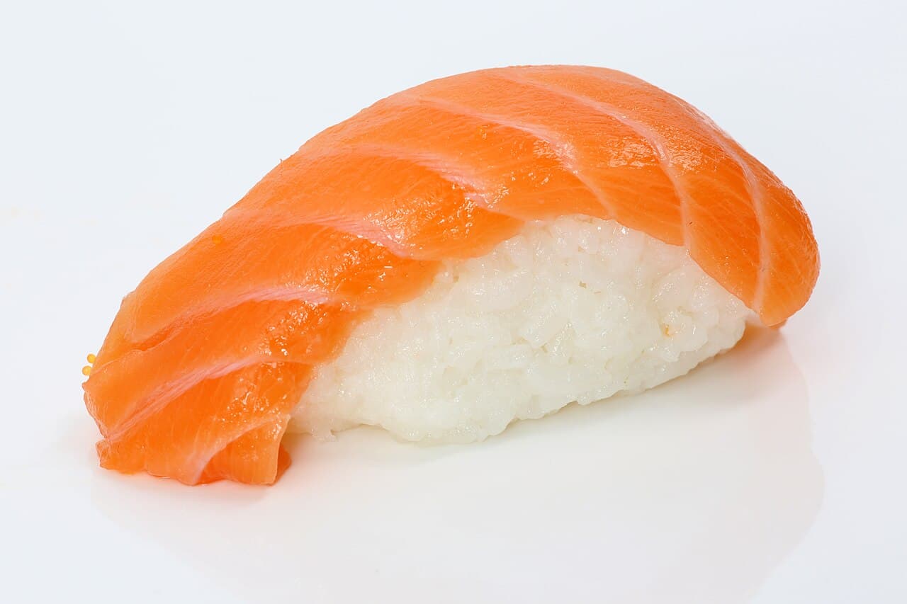 Assorted nigiri sushi with fresh fish on hand-pressed rice
